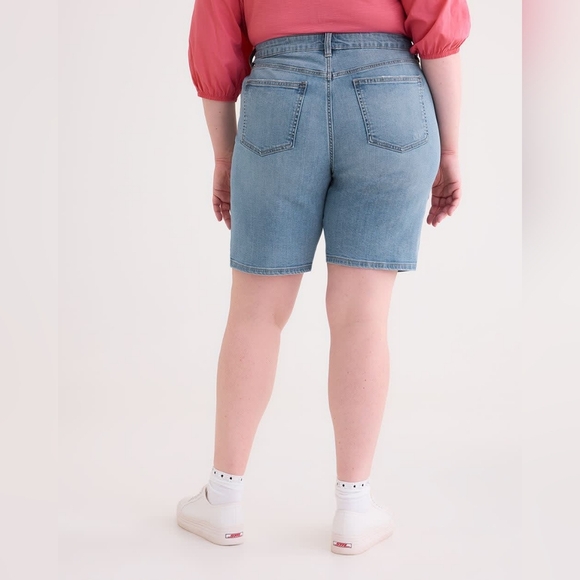 Penningtons Bermuda Jean Shorts Denim High Rise Size 22 New NWT Stretch Light - Picture 2 of 11